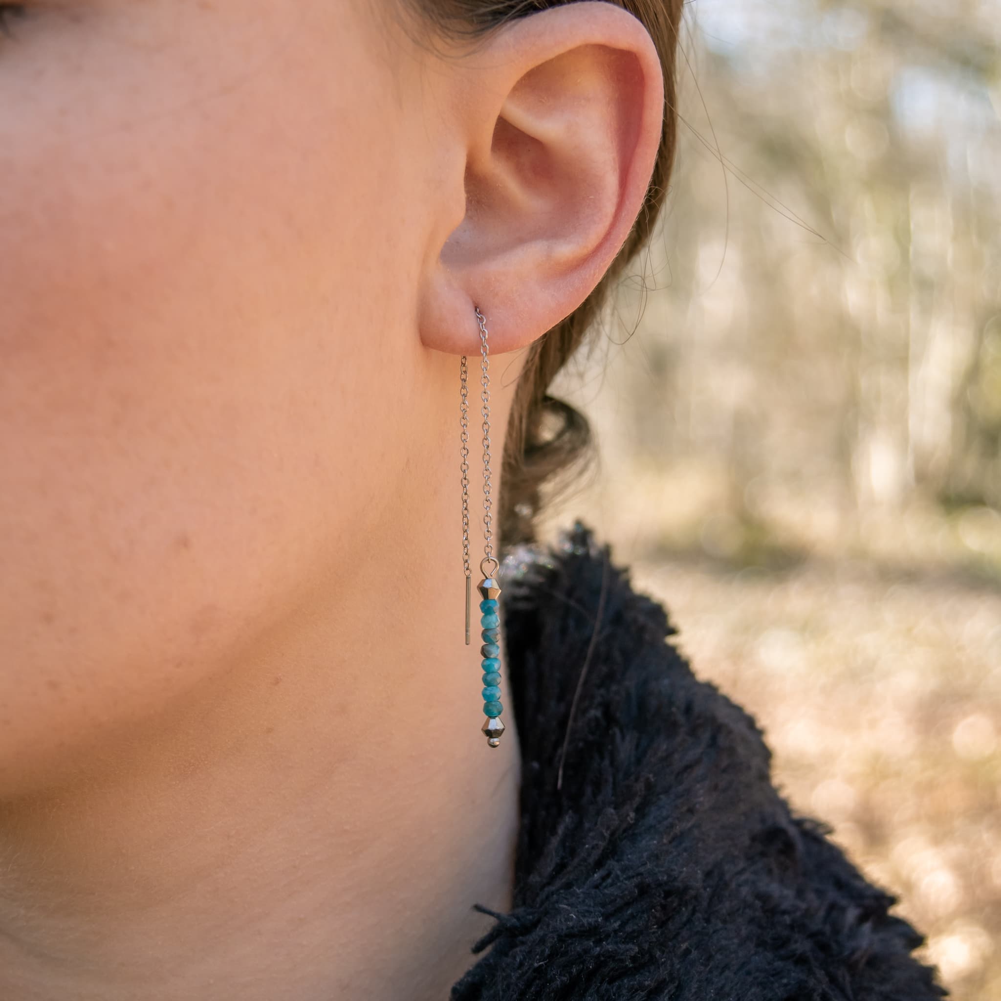 Boucles d'oreilles LUMIA en pierres Apatite - SLOYA